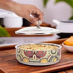 The Better Home Stainless Steel Insulated Casserole For Roti (1.5L) | Hot Boxes For Kitchen | Serving Bowl Set | Kitchen Gift Items | Roti/Chapati Storage Box | House Warming Gifts (Design 3)-picture-31