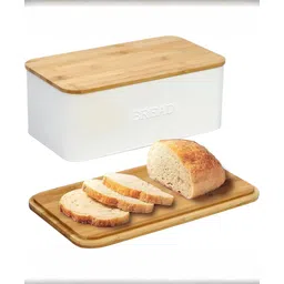 The Better Home Bread Box w/ Bamboo Lid Food Container | Food Grade Storage Bin for Table Cookies (White)-picture-33