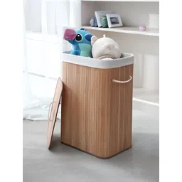 The Better Home Brown Foldable Bamboo Laundry Basket With Lid - 72L-picture-24