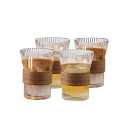 The Better Home Set of 2 Glass Multifunctional Cups-Set With Bamboo Sleeve-picture-32