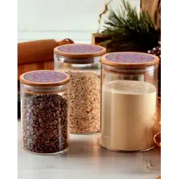 the better home Set of 3 Borosilicate Jars with Wooden Lid-picture-27