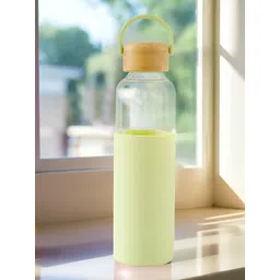 The Better Home Transparent & Yellow Glass Water Bottle 550 ml-picture-10