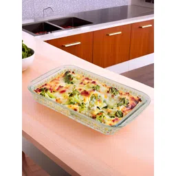 The Better Home Zeno Transparent Printed Rectangle Borosilicate Glass Baking Tray-picture-19