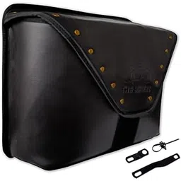 THE BIKERZ | Zipper Flap Riveted side bag for motorcycle | side bag for bike | Universal Side Bag/saddle bag for bike waterproof/side bag for royal enfield / (Black)-picture-23