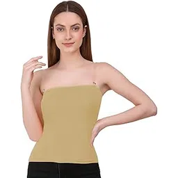 the blazze 1503 Women's Seamless with Strap Stretchable Non-Padded Cami Bandeau Crop Tube Top Spaghetti Camisole for Women image 1