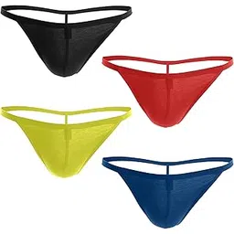 the blazze 0012 Men's G-String Thong Thongs Sexy Low Mid High Thongs Sexy Underwear Thongs for Men (Pack of 4)-picture-24