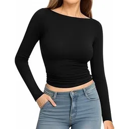 the blazze Women's Cotton Stretchable Boat Neck Full Sleeve Regular Fit Wear Readymade Saree Blouses for Girls L2659-picture-30