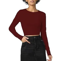 the blazze Women's Cotton Stretchable Round Neck Full Sleeve | Western Readymade Wear Saree Blouses for Women L343-picture-16