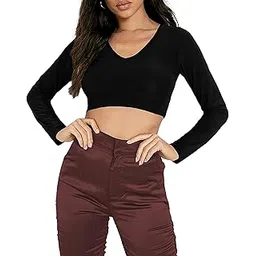 the blazze Women's Cotton Stylish Readymade Stretchable V Neck Long Sleeve Saree Choli Blouses for Women L422-picture-38