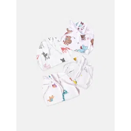 The Boo Boo Club Infants Pack Of 4 Printed Sustainable Organic Cotton Muslin Nappies-picture-25