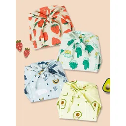 The Boo Boo Club Pack of 4 Printed Sustainable Organic Cotton Muslin Nappy-picture-42