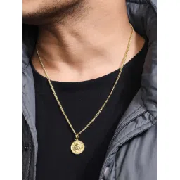 The Bro Code Gold Plated Shining Sun Pendant Necklace for Men-picture-12