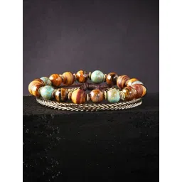 The Bro Code Set of 2 Multipack Elasticated Semi Precious Beaded Bracelet For Men-picture-32