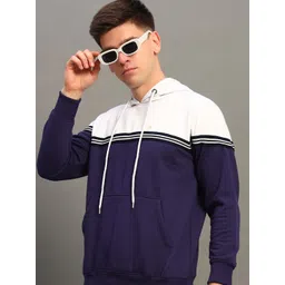 THE CASUALS Men Colourblocked Hooded Pullover Sweatshirt-image-37