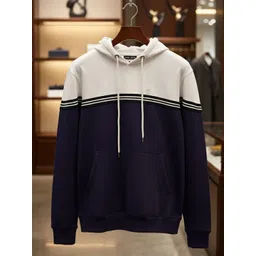 THE CASUALS Men Colourblocked Hooded Sweatshirt-picture-28