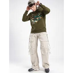 THE CASUALS Men Printed Hooded Sweatshirt-picture-10