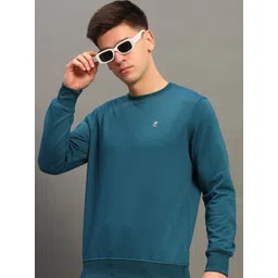 THE CASUALS Men Round Neck Long Ribbed Hemline Sleeves Sweatshirt-picture-27