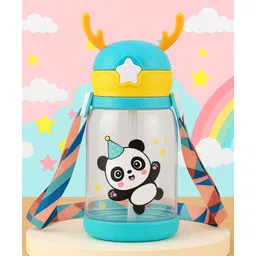 The Cheeky Kidzz Baby Straw Feeding Bottle Cup Learning Feeder With Cute Horn Attractive Cartoon 600ml Straw Sipper BPA Free (GREEN)-picture-26