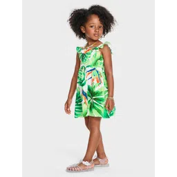 THE CHILDREN'S PLACE Tropical Print Ruffled Smocked Mini Dress-picture-23