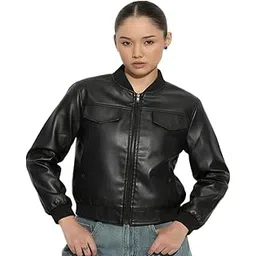 the classic togs Women’s Fashion Crop Jacket | Soft Faux Leather Zip-Up Style Jacket-picture-37