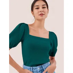 The Cloth Crow Women Puff Sleeve Cotton Top-picture-14