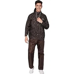 the clownfish Francis Series Men's Waterproof Polyester Double Coating Reversible ankle length Raincoat with Hood and Reflector Logo at Back. Printed Plastic Pouch with Rope-picture-25