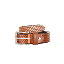 THE CLOWNFISH Men Brown Textured Genuine Leather Belt-picture-10