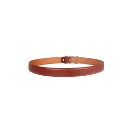 THE CLOWNFISH Men Brown Textured Leather Belt image 2