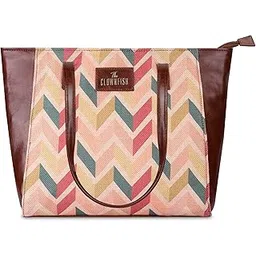 the clownfish Valentine Printed Handicraft Fabric & Faux Leather Handbag for Women Ladies Tote for Women College Girls-picture-27