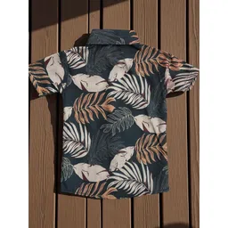 The Collared Kids Classic Fit Tropical Printed Spread Collar Cotton Shirt image 2