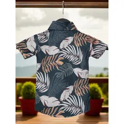 The Collared Kids Classic Fit Tropical Printed Spread Collar Cotton Shirt image 3