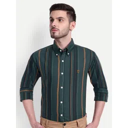 The Collared Men Classic Tailored Fit Vertical Striped Cotton Casual Shirt-picture-28