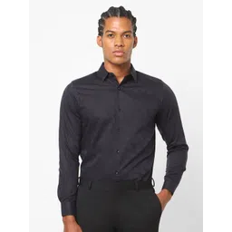 The Collection Men Classic Slim Fit Solid Spread Collar Cotton Formal Shirt-picture-34