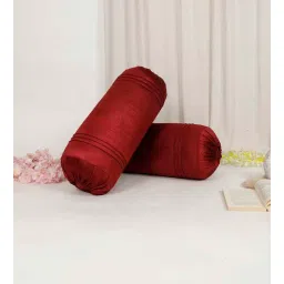 Maroon Soild TC Polyester Blend 2 Bolster Covers-image-29