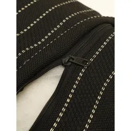 THE CONVERSION Black Set of 2 Striped Square Cushion Covers-picture-31