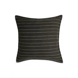 THE CONVERSION Black Set of 2 Striped Square Cushion Covers-picture-39