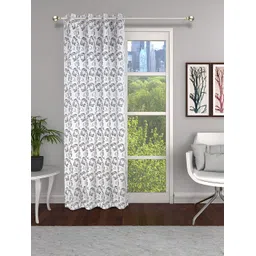 THE CONVERSION Coffee Brown Floral Long Door Curtain-picture-34