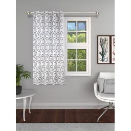 THE CONVERSION Coffee Brown Floral Window Curtain-picture-11