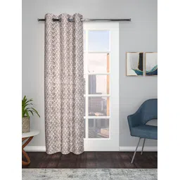 THE CONVERSION Coffee Brown Geometric Printed Jacquard Door Curtain-picture-17