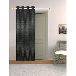THE CONVERSION Coffee Brown Striped Room Darkening Long Door Curtain-picture-23