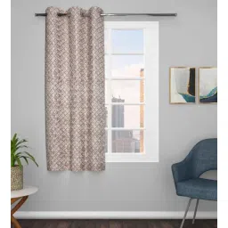 the conversion coffee Polyester Blend Geometric 5ft Light Filtering Eyelet Window Curtain-picture-26