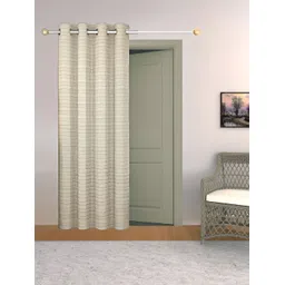 THE CONVERSION Cream-Coloured Striped Room Darkening Long Door Curtain-picture-14