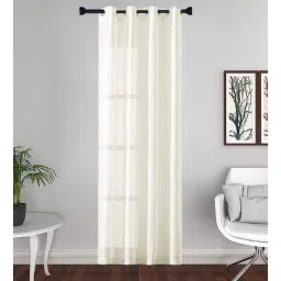 the conversion Cream Linen Sheer Solids 9ft Sheer Eyelet Long Door Curtain (1 Pc)-picture-28