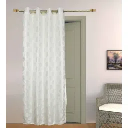 the conversion Cream Polyester Blend Abstract 8ft Light Filtering Eyelet Long Curtain-picture-18