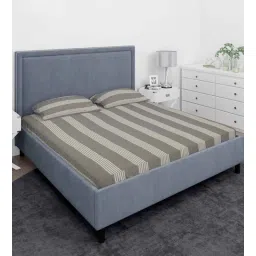 the conversion Dark Grey Solid 210 TC Cotton Queen Sized 1 Double Bedsheet 2 Pillow Covers-picture-26