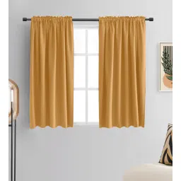 the conversion Gold lightweight Satin Solids 5ft Light Filtering Rod Pocket Window Curtains (2 Pcs)-picture-16