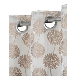 THE CONVERSION Gold-Toned Floral Room Darkening Long Door Curtain image 2