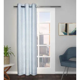 the conversion Grey Polyester Blend Geometric 9ft Light Filtering Eyelet Long Curtain-picture-16