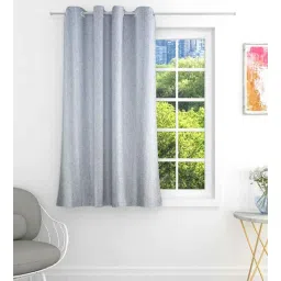 the conversion Grey Premium Jute Solid 5ft Light Filtering Eyelet Window Curtain (1 Pc)-picture-31