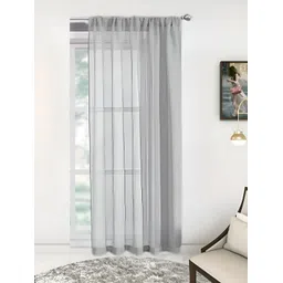 THE CONVERSION Grey Sheer Long Door Curtain-picture-30